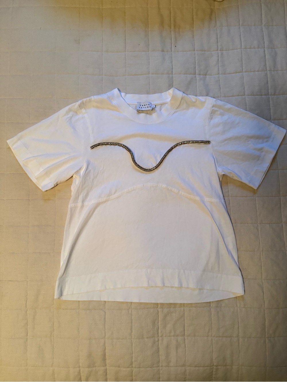 Tanya Taylor Tee With Crystal Embellishment • Size L